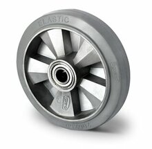Los wiel zwaarlast 125 mm elastisch rubber grijs