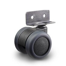 Meubelwiel 36 mm zacht smal hoekplaat