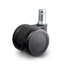 Meubelwiel dubbel zwart hard 60-mm bout stift 10 mm