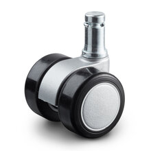 Meubelwiel 36 mm mat zilver soft stift 11 mm