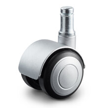 Meubelwiel 40 mm soft kap stift 11 mm zilver