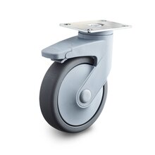 100 mm tpe zwenkwiel met rem plaat 