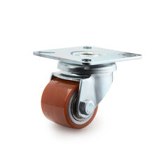 Transport zwenkwiel 35 mm met plaat bruin