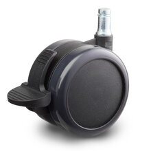 Meubelwiel met rem en  stift 11 mm rem
