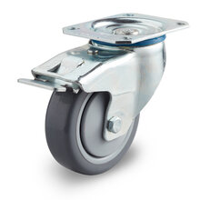 zwenkwiel met rem pvc band 125 mm 