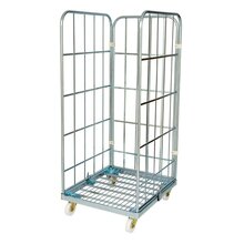 Rolcontainer metalen bodem 3 heks 166 cm hoog galvanisch verzinkt