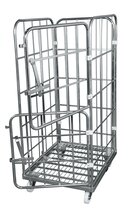 Rolcontainer metalen bodem 3 heks 166 cm hoog galvanisch verzinkt met 2 delige deur