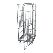 Rolcontainer metalen bodem 3 heks 166 cm hoog galvanisch verzinkt met 1 deur