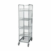 Rolcontainer metalen bodem 3 heks 185 cm hoog galvanisch verzinkt met maas