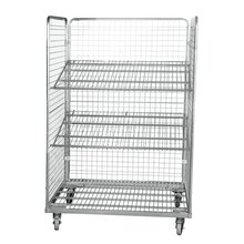 Rolcontainer metalen bodem 3 heks 182 cm hoog galvanisch verzinkt met maas