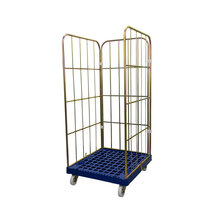 Rolcontainer kunststof bodem 3 heks 155 cm hoog goudkleurig verzinkt