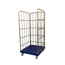 Rolcontainer kunststof bodem 3 heks 165 cm hoog goudkleurig verzinkt