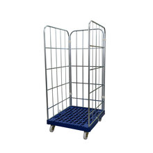 Rolcontainer kunststof bodem 3 heks 166 cm hoog blauw verzinkt