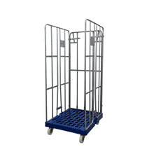 Rolcontainer kunststof bodem 3 heks 170 cm hoog thermisch verzinkt