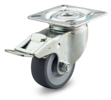 Zwenkwiel 50 mm tpr met rem