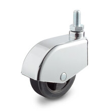 Meubelwiel 50 mm tpe soft chroom bout M8 x 15 mm