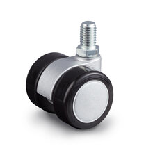 Meubelwiel 36 mm mat zilver soft bout M8x15 mm