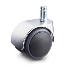 Meubelwiel chroom look 50 mm soft kap stift 10 mm x 20 mm