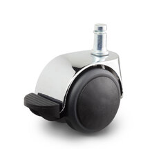 Meubelwiel chroom met rem 50 mm stift 10 mm x 20 mm