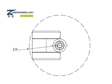 Meubelwiel zacht 8 mm stift