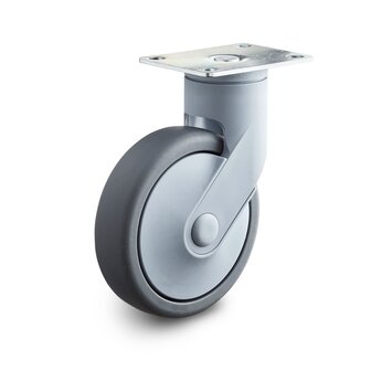 tpr 100mm zwenkwiel met plaat zacht