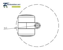 Meubelwiel 32 mm dubbelrol soft stift 8 mm ring