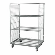 Rolcontainer metalen bodem 2 heks 182 cm hoog galvanisch verzinkt met maas plus open rugwand