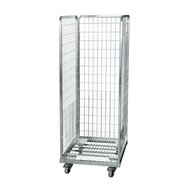 Rolcontainer metalen bodem 3 heks 165 cm hoog galvanisch verzinkt met maas
