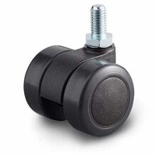 Meubelwiel 36 mm dubbelrol soft bout M8x15 mm Meubelwiel 36 mm dubbelrol soft bout M8x15 mm